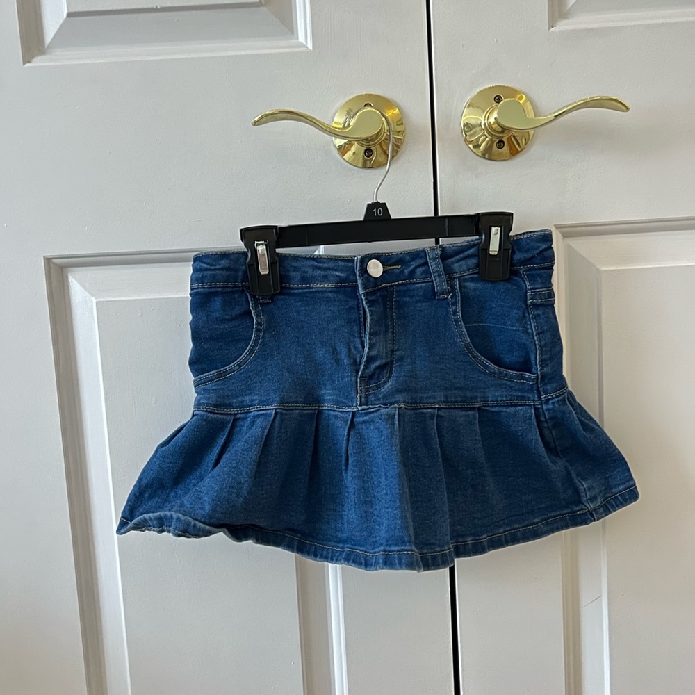Cider Denim Flared Mini Skirt